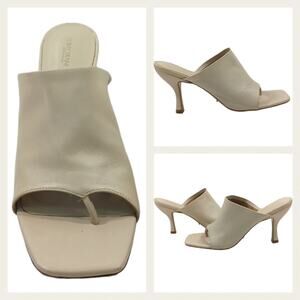 Tony Bianco Cream Open-Toe Mule Sandals